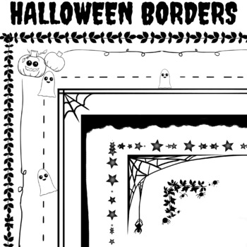 Preview of 16 Cute and Simple Halloween borders