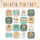 16 Digital Rainbow Stickers for Distance Learning