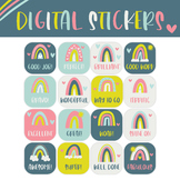 16 Digital Rainbow Stickers for Distance Learning - Version 2