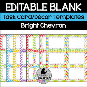 Preview of 16 Bright Chevron Editable Task Cards Templates PPT or Slides™