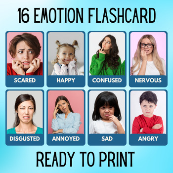 Preview of 16 Emotion Educational Printables Flashcards Educational Activities Posters