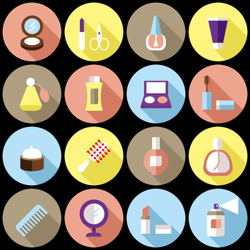 16 Flat Coloured Circle Icons - Health & Beauty by The Asset Shop