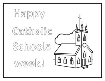 Preview of 16 Free Coloring Pages- Catholic Schools Week