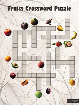 Preview of 16 Fruits Crossword Puzzle Game
