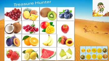 Preview of 16 Fruits in Chinese Audio slides with treasure hunter game