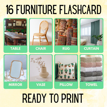 Preview of 16 Furniture Educational Printables Flashcards Educational Activities Montessori