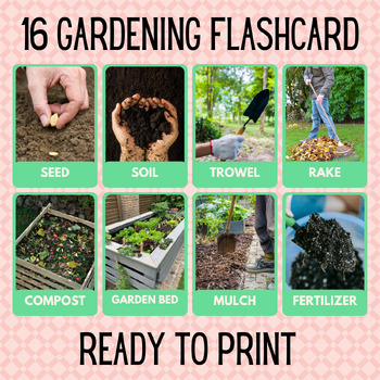 Preview of 16 Gardening Educational Printables Flashcards Educational Activities Montessori