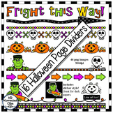 16 Halloween Page Dividers - Fright this Way!