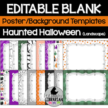 Preview of 16 Haunted Halloween Editable Poster Background Templates PPT or Slides