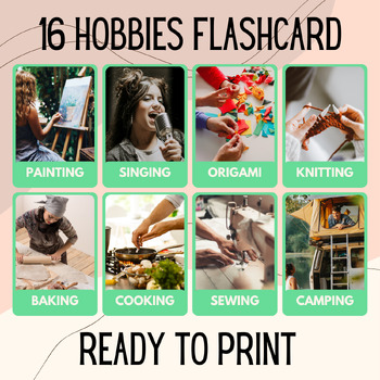 Preview of 16 Hobby Educational Printables Flashcards Educational Activities Montessori