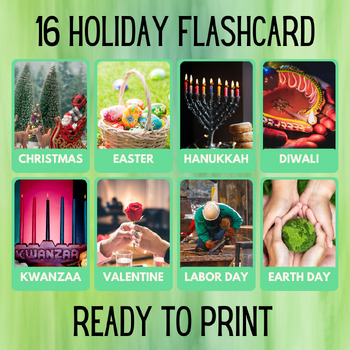 Preview of 16 Holiday Educational Printables Flashcards Educational Activities Montessori