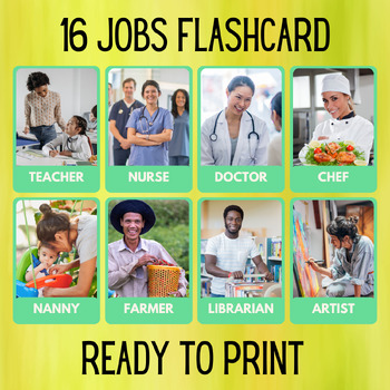 Preview of 16 Jobs Educational Printables Flashcards Educational Activities Montessori