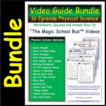 Preview of A Differentiated Bundle, Quiz, Ans for Magic School Bus * - Physical Science