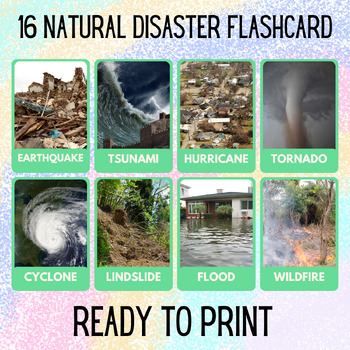 Preview of 16 Natural Disaster Educational Printables Flashcards Activities Montessori