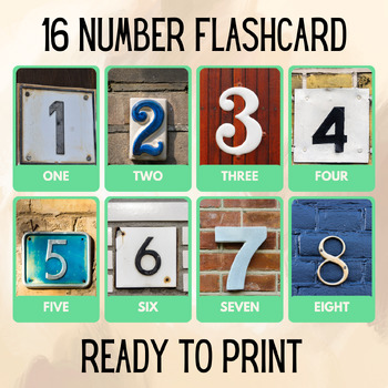Preview of 16 Number Educational Printables Flashcards Educational Activities Montessori