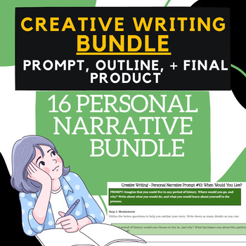 Preview of 16 PERSONAL NARRATIVE CREATIVE WRITING PROMPTS -- BUNDLE!! --