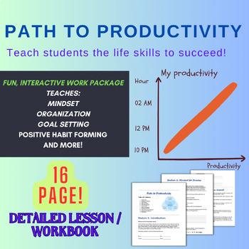 Preview of Health: 16 Page: "Path to Productivity" Productivity Workbook