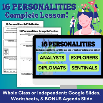 Preview of 16 Personalities Reflection Lesson for Middle School: SEL Activity