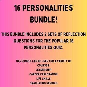 Preview of 16 Personalities Reflection Questions - Bundle!