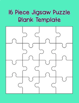 Preview of 16 Piece Jigsaw Puzzle Blank Template - Clip Art Set