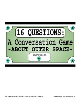 Preview of 16 Questions:  A Conversation Game-About Outer Space
