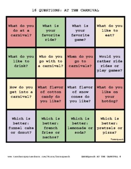 16 Questions: A Conversation Game-At the Carnival by ZARASpeech