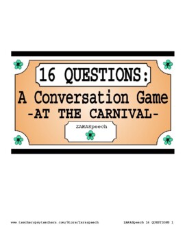 Preview of 16 Questions:  A Conversation Game-At the Carnival