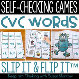 16 Self-Checking CVC Word Games - Slip It and Flip It