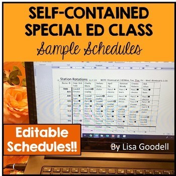 Preview of 16 Special Ed EDITABLE Sample Schedules Self-Contained