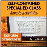 16 Special Ed EDITABLE Sample Schedules Self-Contained