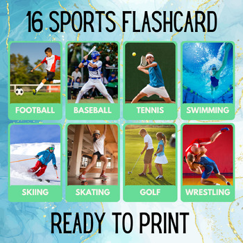 Preview of 16 Sports Educational Printables Flashcards Educational Activities Montessori