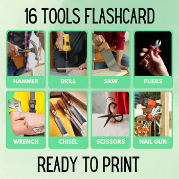 Preview of 16 Tools Educational Printables Flashcards Educational Activities Montessori