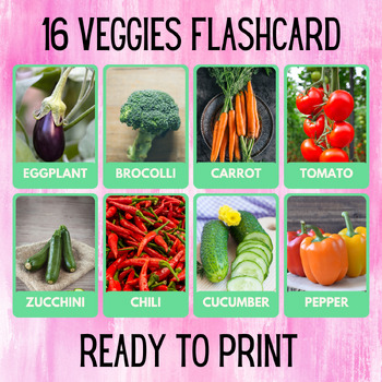 Preview of 16 Vegetable Educational Printables Flashcards Educational Activities Montessori