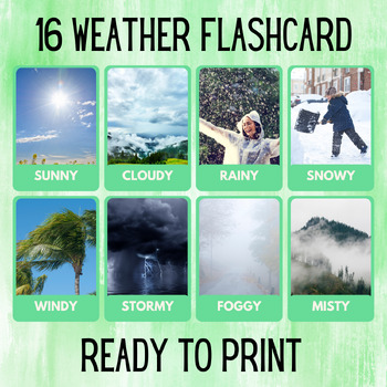 Preview of 16 Weather Educational Printables Flashcards Educational Activities Montessori