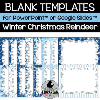 Preview of 16 Winter Christmas Reindeer Blank Background Templates for PPT or Slides™