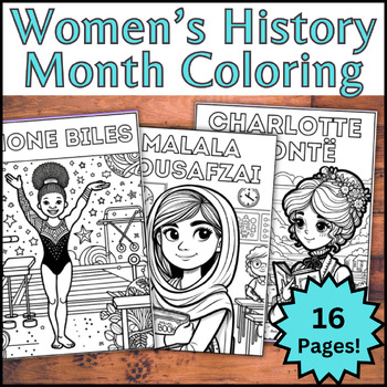 Preview of 16 Women's History Month Coloring Pages Sheets |March Early Finishers Project