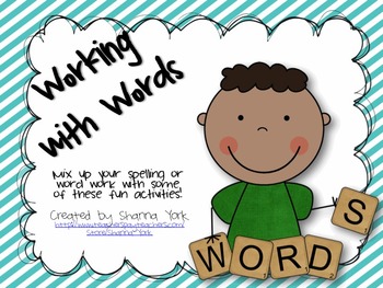 Preview of 16 Working with Words Activities with Recording Sheets