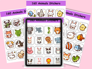 160 Animals Stickers, png & psd