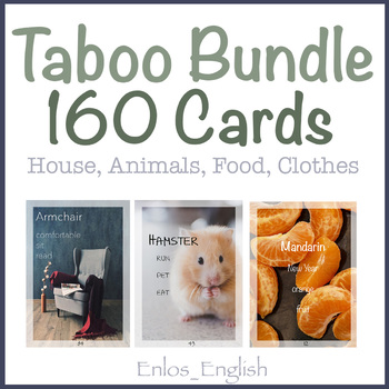 Preview of 160 First Nouns Taboo Flash Cards Bundle ESL