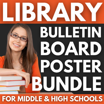 Preview of 200 Library Bulletin Board Posters BUNDLE | Middle & High School Library Decor
