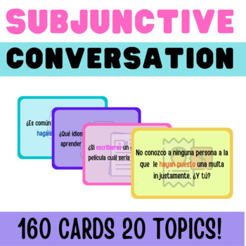 Preview of 160 Spanish Subjunctive Conversation Cards: 20 themes