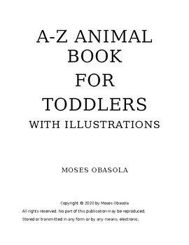 Preview of A-Z Animal Book for Toddlers