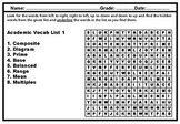 5th Grade Word Searches, Math, Science, Academic Vocabulary Bundle