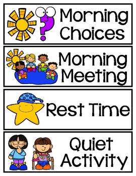 164 Classroom Schedule Cards for Visual Schedules | TpT