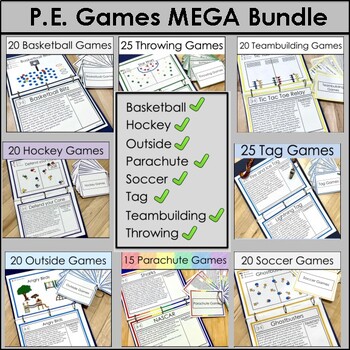 Preview of 165 Elementary Physical Education Games MEGA Bundle