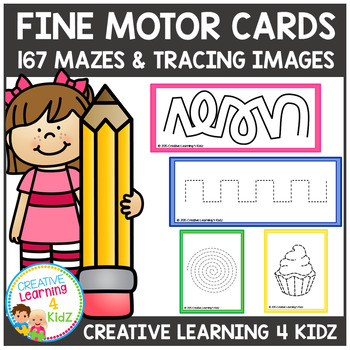 Preview of Fine Motor Cards Tracing & Mazes