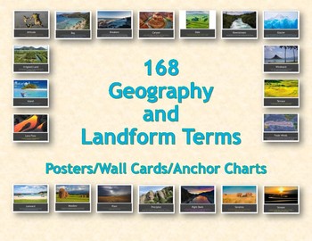 Preview of 168 Geography and Landform Terms Posters / Wall Cards / Anchor Charts