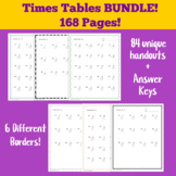 168 Pages of Times Tables Handouts! 84 UNIQUE handouts + A