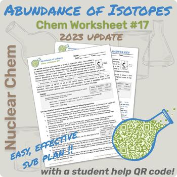 Preview of 17-Abundance of Isotopes Worksheet