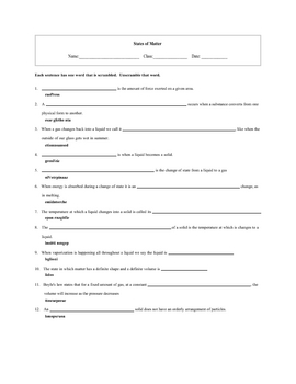 17 Basic Chemistry Worksheet set with keys by Maura & Derrick Neill